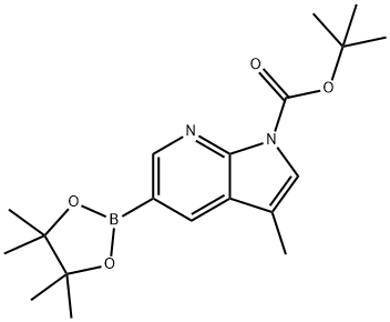 3-甲基-5-(四甲基-1,3,2-二氧杂硼戊烷-2-基)吡咯并[2,3-B]吡啶-1-羧酸叔丁基酯 结构式