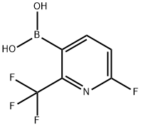 6-fluoro-2-(trifluoromethyl)pyridin-3-yl]boronic acid 结构式