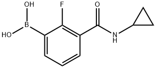 3-(Cyclopropylcarbamoyl)-2-fluorophenylboronic acid 化学構造式