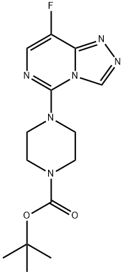 1-Piperazinecarboxylic acid, 4-(8-fluoro-1,2,4-triazolo[4,3-c]pyrimidin-5-yl)-, 1,1-dimethylethyl ester 结构式