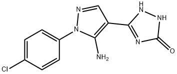 3H-1,2,4-Triazol-3-one, 5-[5-amino-1-(4-chlorophenyl)-1H-pyrazol-4-yl]-1,2-dihydro- 结构式