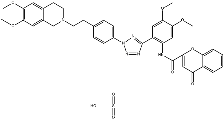 化合物HM-30181 MESYLATE MONOHYDRATE 结构式