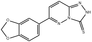 6-(2H-1,3-苯并二氧戊-5-基)-[1,2,4]三唑并[4,3-B]哒嗪-3-硫醇 结构式