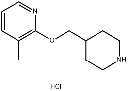 Pyridine, 3-methyl-2-(4-piperidinylmethoxy)-, hydrochloride (1:2) Structure