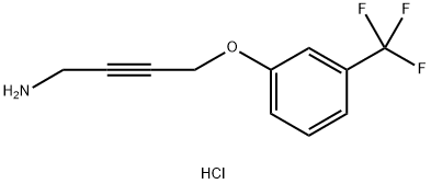 4-[3-(三氟甲基)苯氧基]丁-2-炔-1-胺盐酸盐 结构式