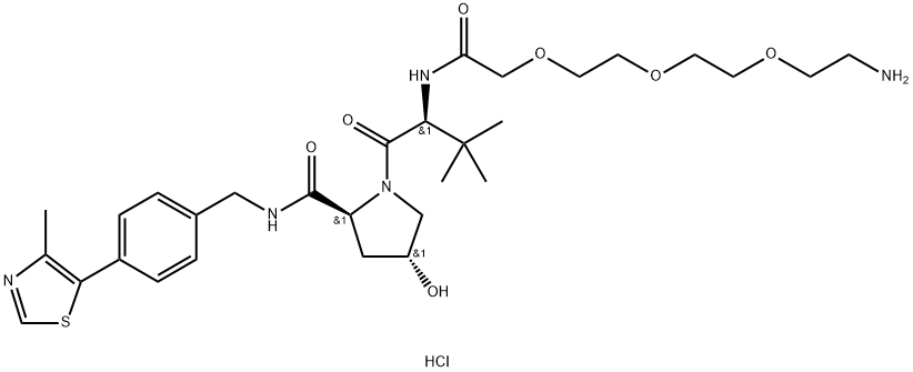 (S,R,S)-AHPC-PEG3-NH2盐酸盐,2097971-11-2,结构式