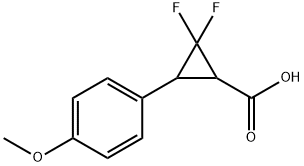 2，2-difluoro-3-(4-methoxyphenyl)cyclopropane-1-carboxylic acid 结构式