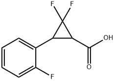 2,2-二氟-3-(2-氟苯基)环丙烷-1-羧酸,2098054-07-8,结构式