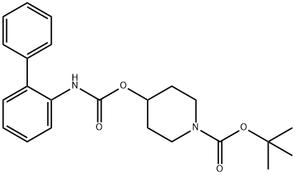1-Piperidinecarboxylic acid, 4-[[([1,1'-biphenyl]-2-ylamino)carbonyl]oxy]-, 1,1-dimethylethyl ester Structure
