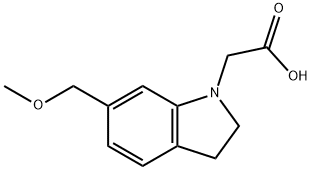 1H-Indole-1-acetic acid, 2,3-dihydro-6-(methoxymethyl)- 结构式