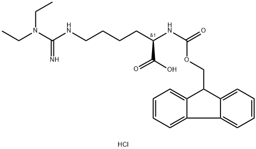 FMOC-D-高精氨酸(ET)2-羟基盐酸盐, 2098497-24-4, 结构式