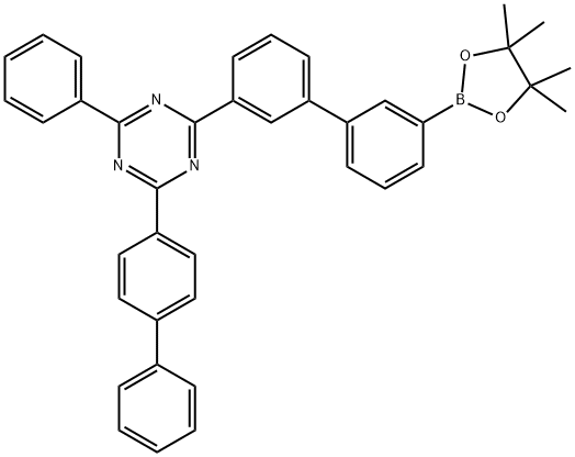 1,3,5-Triazine, 2-[1,1'-biphenyl]-4-yl-4-phenyl-6-[3'-(4,4,5,5-tetramethyl-1,3,2-dioxaborolan-2-yl)[1,1'-biphenyl]-3-yl]- 结构式