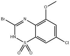3-Bromo-7-chloro-5-methoxy-4H-benzo[e][1,2,4]thiadiazine 1,1-dioxide Struktur