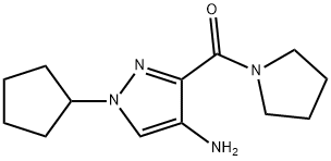 1-cyclopentyl-3-(pyrrolidin-1-ylcarbonyl)-1H-pyrazol-4-amine,2101196-64-7,结构式