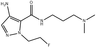 4-amino-N-[3-(dimethylamino)propyl]-1-(2-fluoroethyl)-1H-pyrazole-5-carboxamide 化学構造式