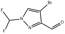 4-bromo-1-(difluoromethyl)-1H-pyrazole-3-carbaldehyde 结构式