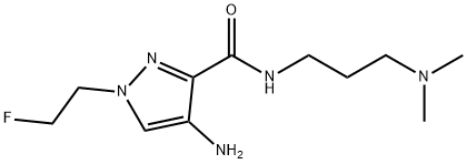 4-amino-N-[3-(dimethylamino)propyl]-1-(2-fluoroethyl)-1H-pyrazole-3-carboxamide 结构式
