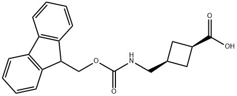 顺式(1S,3S)-3-((((((9H-芴-9-基)甲氧基甲氧基)羰基)氨基)甲基)环丁烷-1-甲酸, 2101202-54-2, 结构式