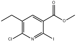 3-Pyridinecarboxylic acid, 6-chloro-5-ethyl-2-iodo-, methyl ester 结构式