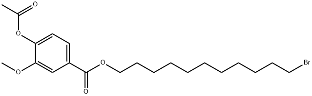 11-溴十一烷4-乙酰氧基-3-甲氧基苯甲酸酯,2102353-58-0,结构式