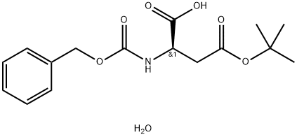 (R)-2-(((苄氧基)羰基)氨基)-4-(叔丁氧基)-4-氧代丁酸水合物 结构式