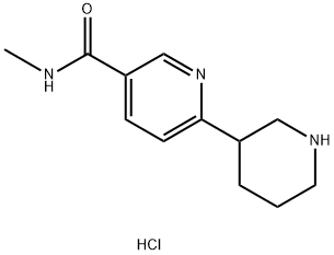 3-Pyridinecarboxamide, N-methyl-6-(3-piperidinyl)-, hydrochloride (1:2) Structure