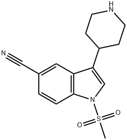 1-(Methylsulfonyl)-3-(4-piperidinyl)-1H-indole-5-carbonitrile,210917-66-1,结构式