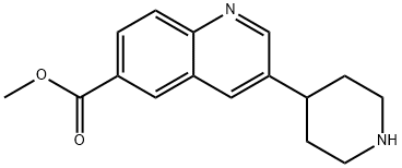 6-Quinolinecarboxylic acid, 3-(4-piperidinyl)-, methyl ester Struktur