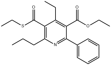 3-Pyridinecarboxylic acid, 4-ethyl-5-[(ethylthio)carbonyl]-2-phenyl-6-propyl-, ethyl ester Structure