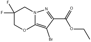 5H-Pyrazolo[5,1-b][1,3]oxazine-2-carboxylic acid, 3-bromo-6,6-difluoro-6,7-dihydro-, ethyl ester Structure