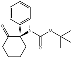 Carbamic acid, N-[(1R)-2-oxo-1-phenylcyclohexyl]-, 1,1-dimethylethyl ester 结构式