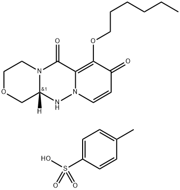 (12aR)-7-(hexyloxy)-3,4,12,12a-tetrahydro-1H-[1,4]Oxazino[3,4-c]pyrido[2,1-f][1,2,4]triazine-6,8-dione 4-methylbenzenesulfonate Structure