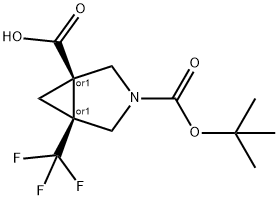 RAC-(1R,5S)-3-[(TERT-BUTOXY)CARBONYL]-5-(TRIFLUOROMETHYL)-3-AZABICYCLO[3.1.0]HEXANE-1-CARBOXYLIC ACID, CIS, 2137763-16-5, 结构式