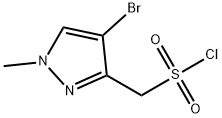 (4-BROMO-1-METHYL-1H-PYRAZOL-3-YL)METHANESULFONYL CHLORIDE, 2138010-82-7, 结构式