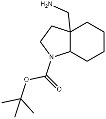 TERT-BUTYL 3A-(AMINOMETHYL)-OCTAHYDRO-1H-INDOLE-1-CARBOXYLATE, 2138231-04-4, 结构式