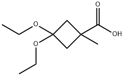 3,3-DIETHOXY-1-METHYLCYCLOBUTANE-1-CARBOXYLIC ACID, 2138518-52-0, 结构式