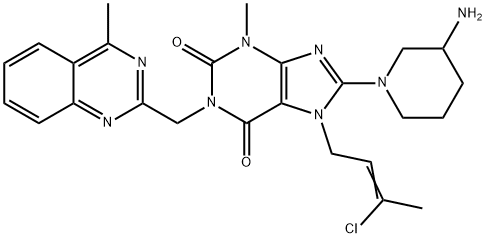 1H-Purine-2,6-dione, 8-(3-amino-1-piperidinyl)-7-(3-chloro-2-buten-1-yl)-3,7-dihydro-3-methyl-1-[(4-methyl-2-quinazolinyl)methyl]-