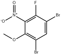 1,5-二溴-2-氟-4-甲氧基-3-硝基苯 结构式
