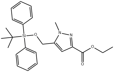ethyl 5-(((tert-butyldiphenylsilyl)oxy)methyl)-1-methyl-1H-pyrazole-3-carboxylate Struktur
