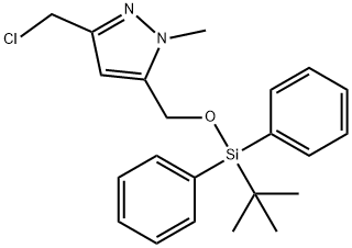 5-(((叔丁基二苯基甲硅烷基)氧基)甲基)-3-(氯甲基)-1-甲基-1H-吡唑, 2143010-95-9, 结构式