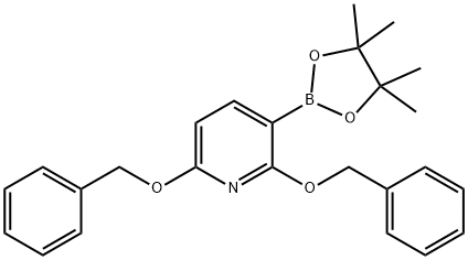2,6-bis(benzyloxy)-3-(4,4,5,5-tetramethyl-1,3,2-dioxaborolan-2-yl)pyridine Struktur