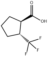 rac-(1R,2R)-2-(trifluoromethyl)cyclopentane-1-carboxylic acid, trans Structure