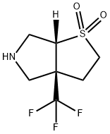 RAC-(3AR,6AR)-3A-(TRIFLUOROMETHYL)-HEXAHYDRO-2H-1LAMBDA6-THIENO[2,3-C]PYRROLE-1,1-DIONE, CIS 结构式