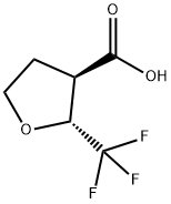 RAC-(2R,3R)-2-(TRIFLUOROMETHYL)OXOLANE-3-CARBOXYLIC ACID, TRANS 结构式