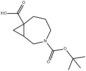 3-[(TERT-BUTOXY)CARBONYL]-3-AZABICYCLO[5.1.0]OCTANE-7-CARBOXYLIC ACID, 2155855-70-0, 结构式