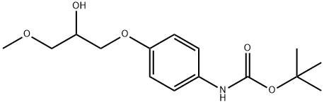 (4-(2-羟基-3-甲氧基丙氧基)苯基)氨基甲酸叔丁酯 结构式