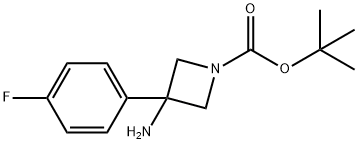 3-氨基-3-(4-氟苯基)氮杂环丁烷-1-甲酸叔丁酯 结构式