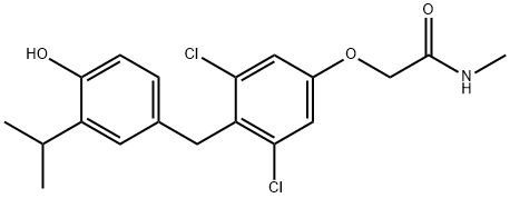 Acetamide, 2-[3,5-dichloro-4-[[4-hydroxy-3-(1-methylethyl)phenyl]methyl]phenoxy]-N-methyl- 结构式