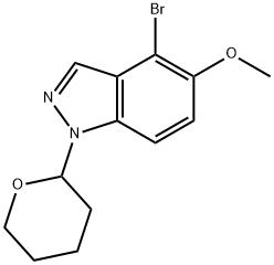 4-Bromo-5-methoxy-1-(tetrahydro-2H-pyran-2-yl)-1H-indazole Struktur