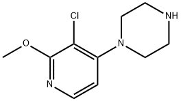 Piperazine, 1-(3-chloro-2-methoxy-4-pyridinyl)- Struktur
